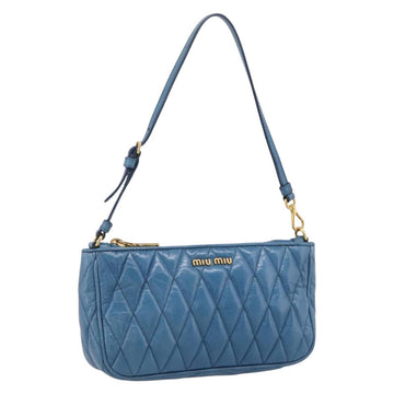 Miu Miu Shoulder Bag Leather Blue Gold Tone