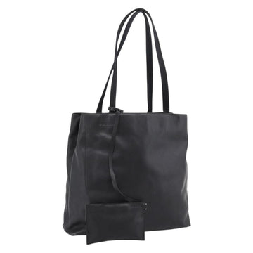 PRADA Tote Bag Leather Black Auth ep15663