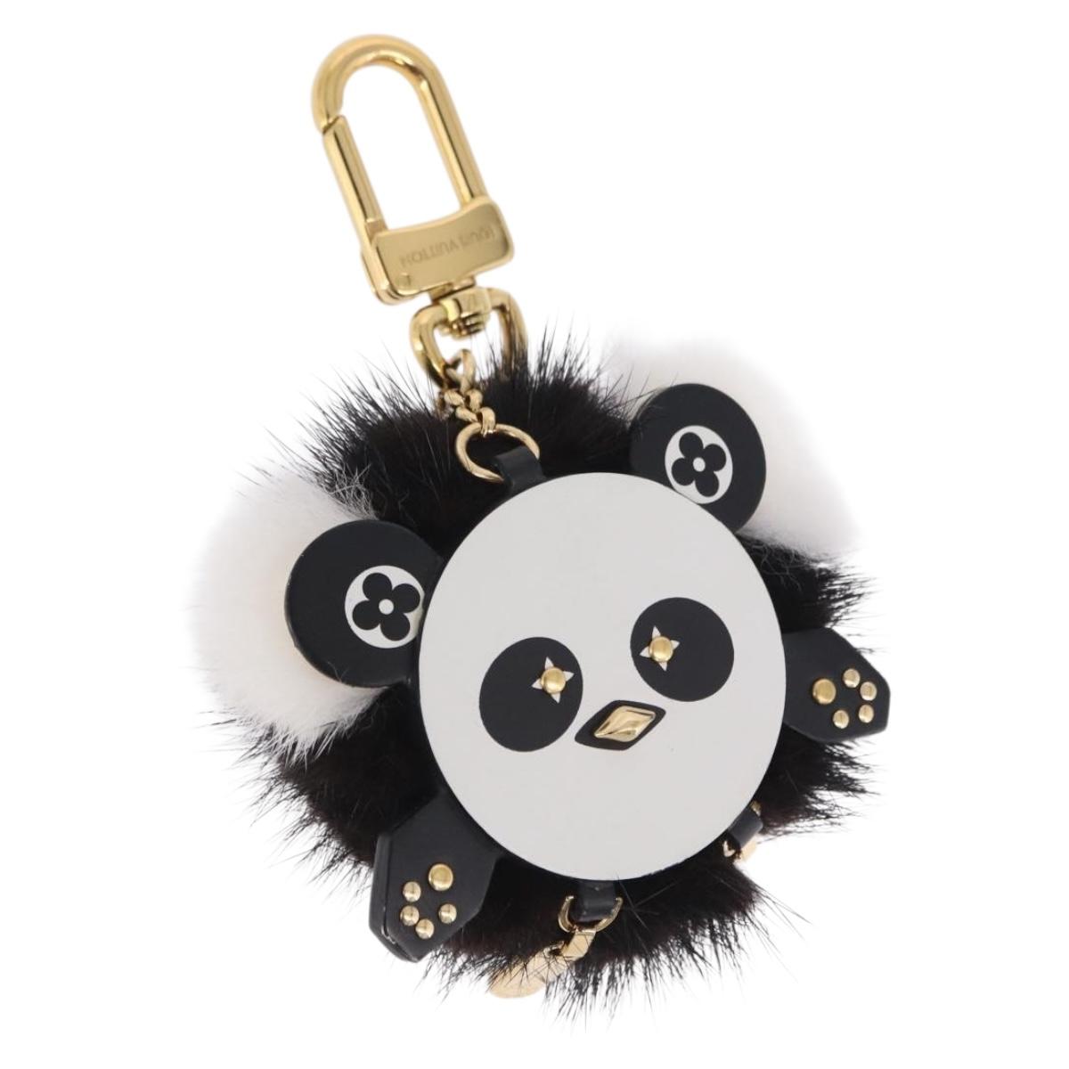 Louis Vuitton Porte Cles Wide Panda Bag Charm Fur Black
