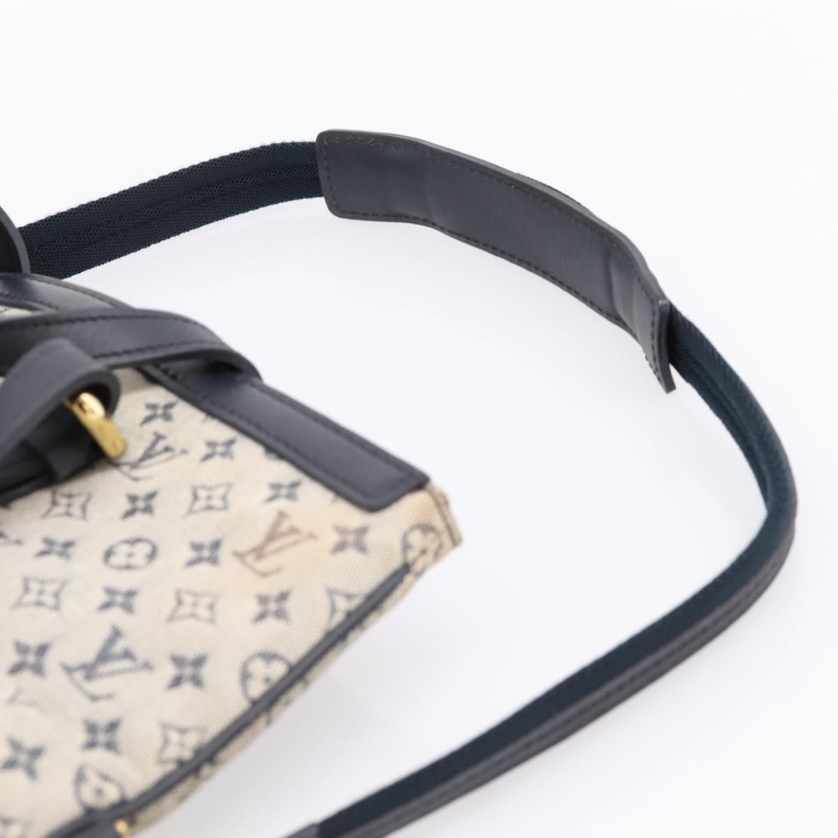 LOUIS VUITTON Monogram Mini Franoise Tote Bag 2way Blue M92208 LV Auth BA14979