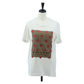 Coach Signature Short-sleeved T-shirt Cotton XS White (Grade AB)