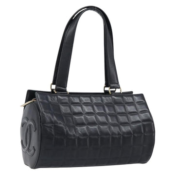 Chanel Choco Bar Handbag Lamb Skin Black Gold CC