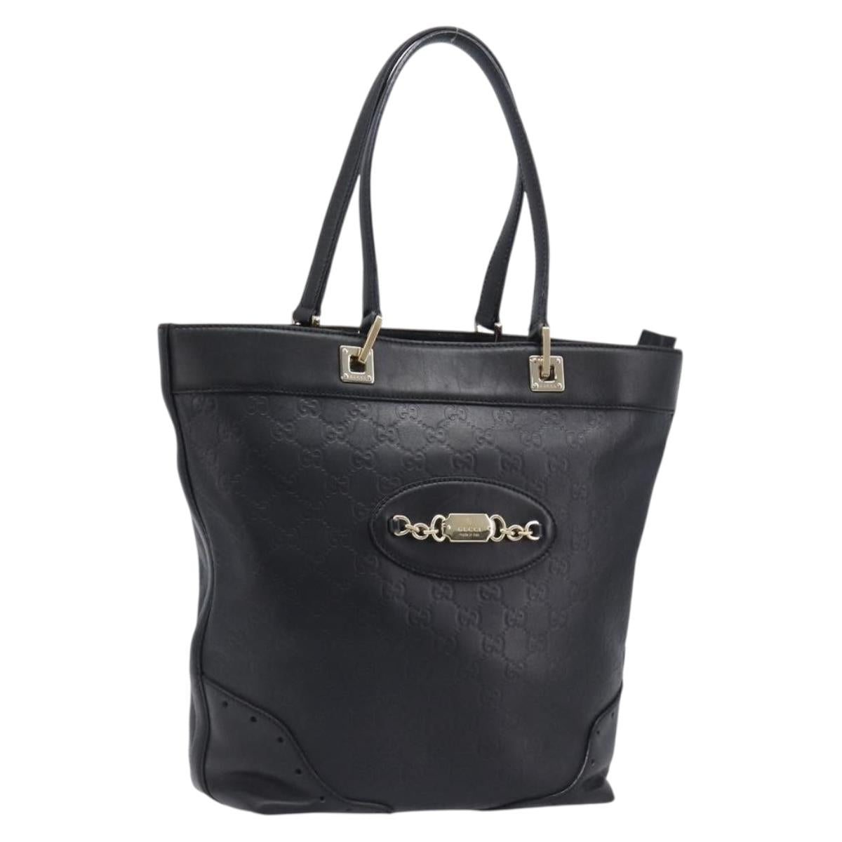 Gucci GuccissimaGG Tote Bag Leather Black Gold Tone