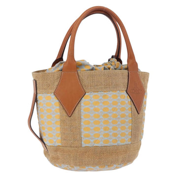 Vivienne Westwood Hand Bag Straw Light Blue Beige Auth 198376