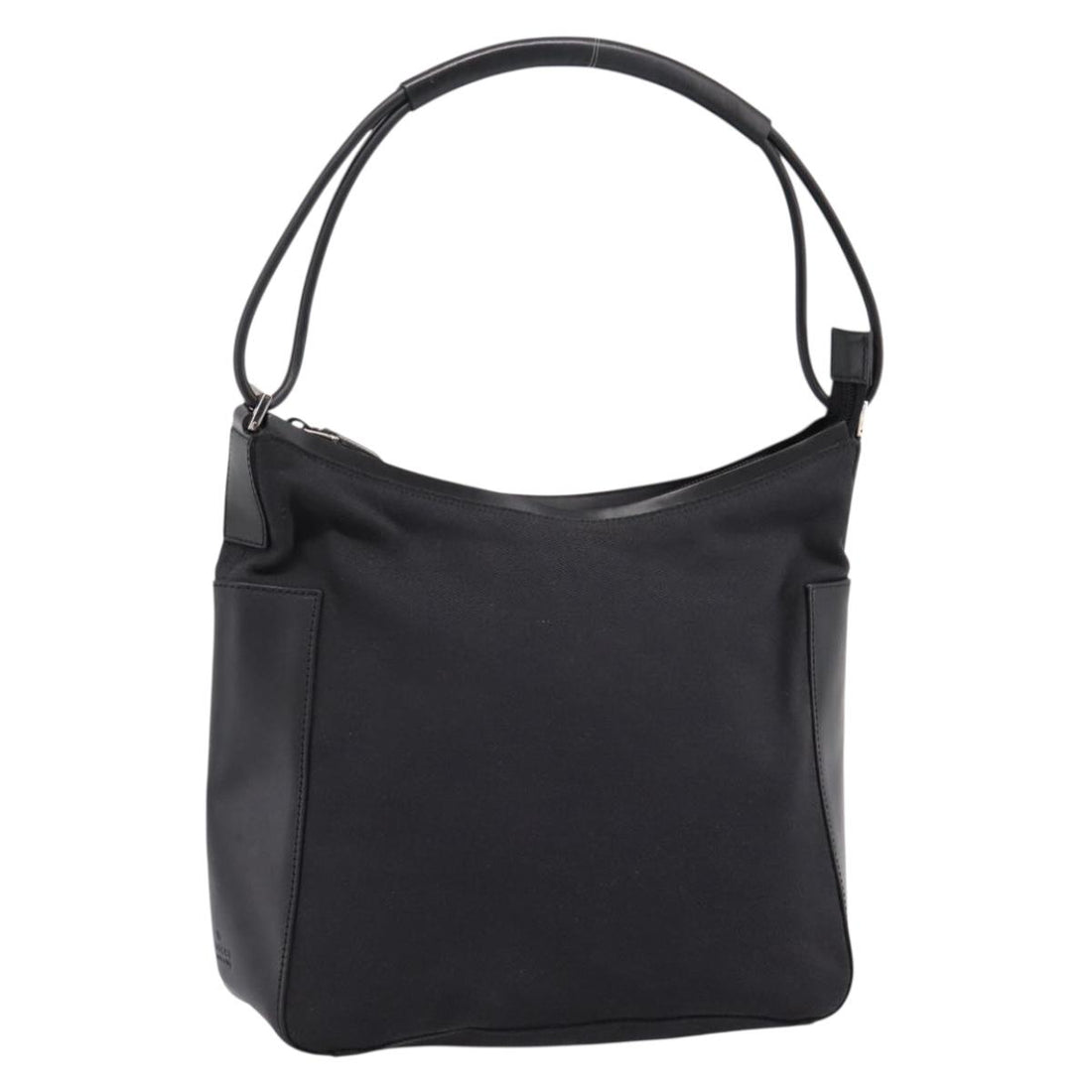 GUCCI Shoulder Bag Canvas outlet Black Silver 001 8766 Auth 198290A