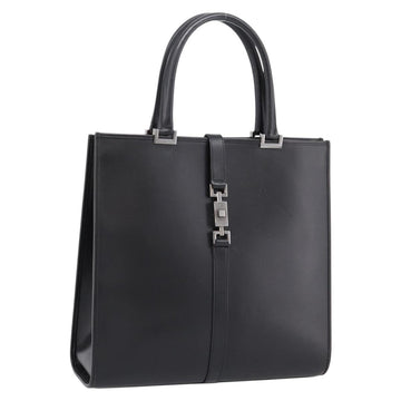 Gucci Jackie Handbag Leather Black Silver