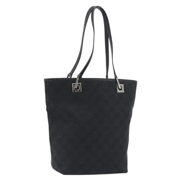 GUCCI GG Canvas Tote Bag Black Silver 31244 Auth 198669A