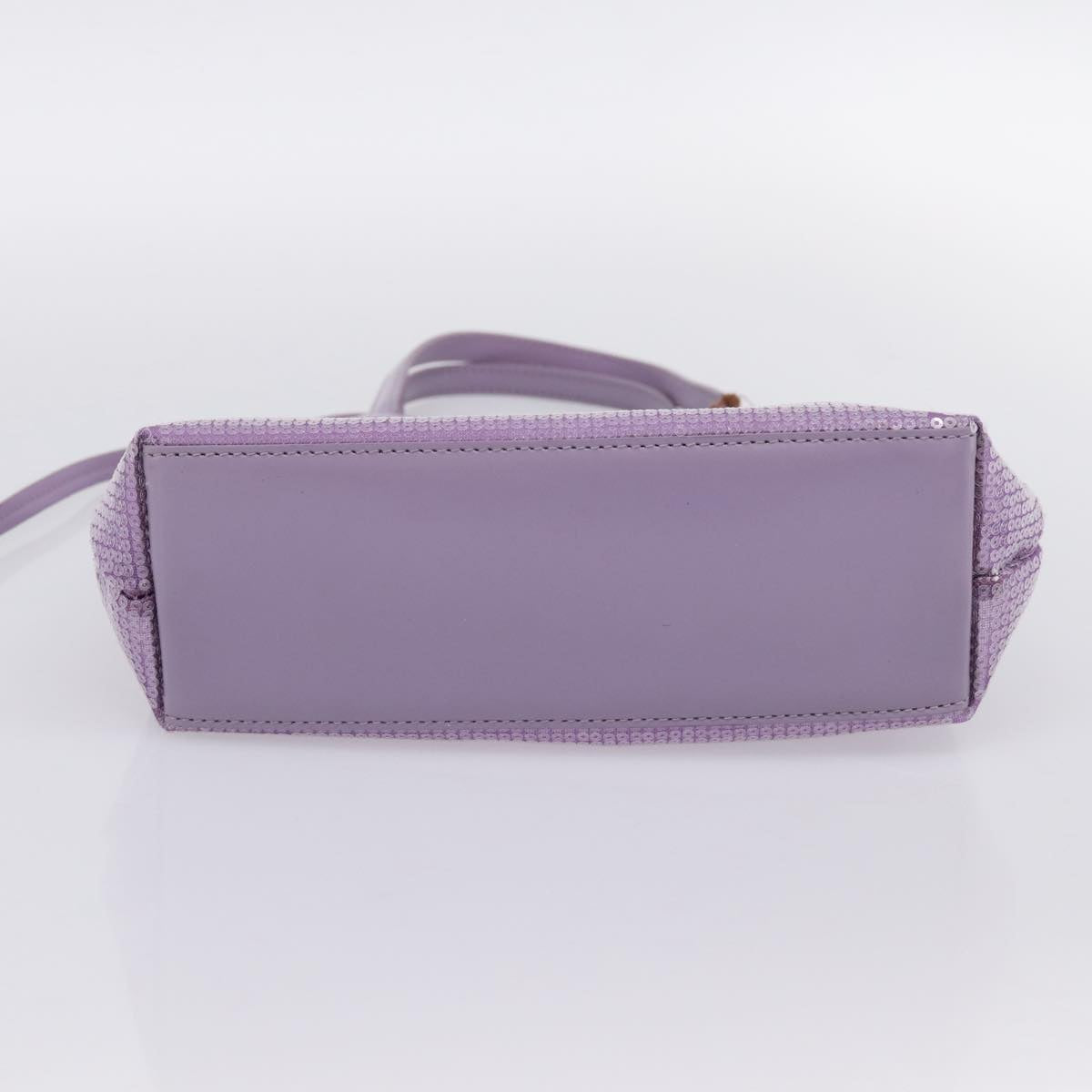 PRADA Hand Bag Mesh Sequins Purple Silver Auth mr2840