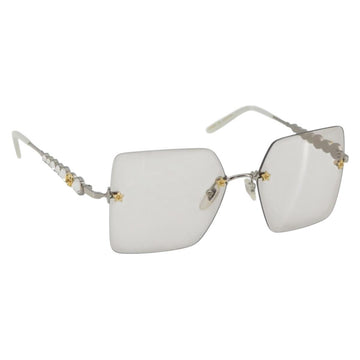 GUCCI Glasses Metal White Silver GG0644S Auth 196630M
