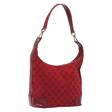 GUCCI GG Canvas Shoulder Bag Red Gold Tone 001 4204 Auth 196424A