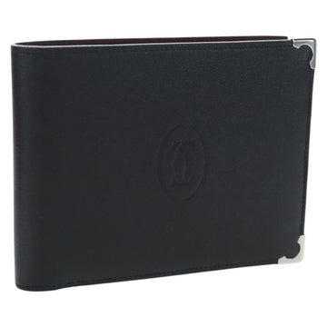 Cartier Bifold Wallet Leather Black Silver