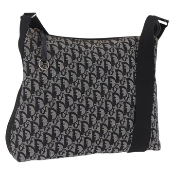 Christian Dior Trotter Canvas Shoulder Bag Black Silver