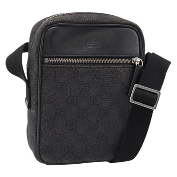 GUCCI GG Canvas Shoulder Bag Black Silver 101680 Auth ka5778