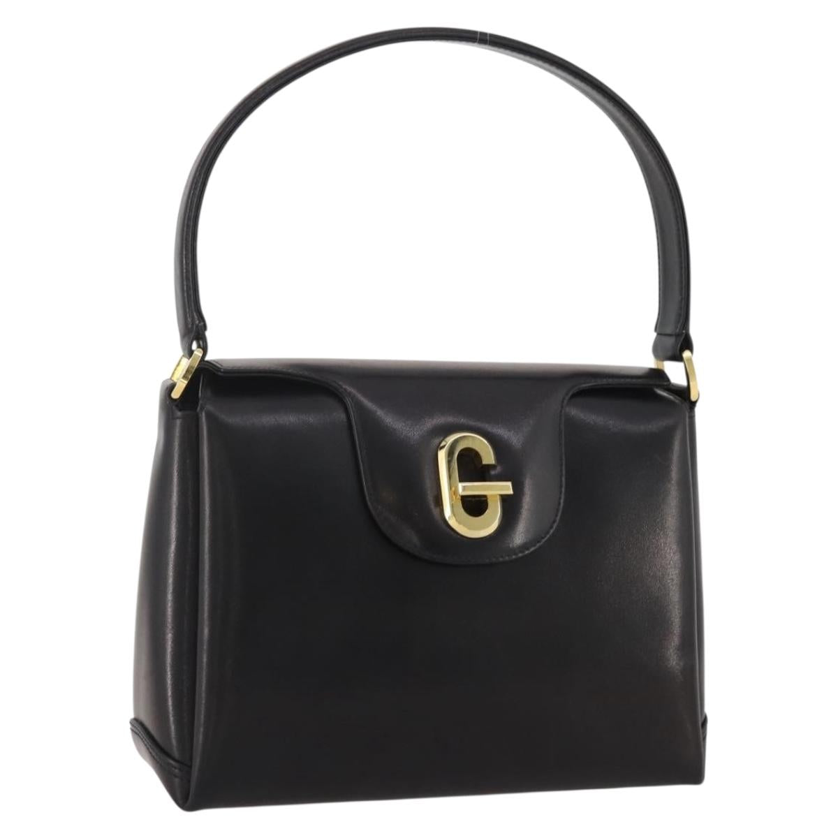 Gucci Handbag Leather Black Gold (Grade D)