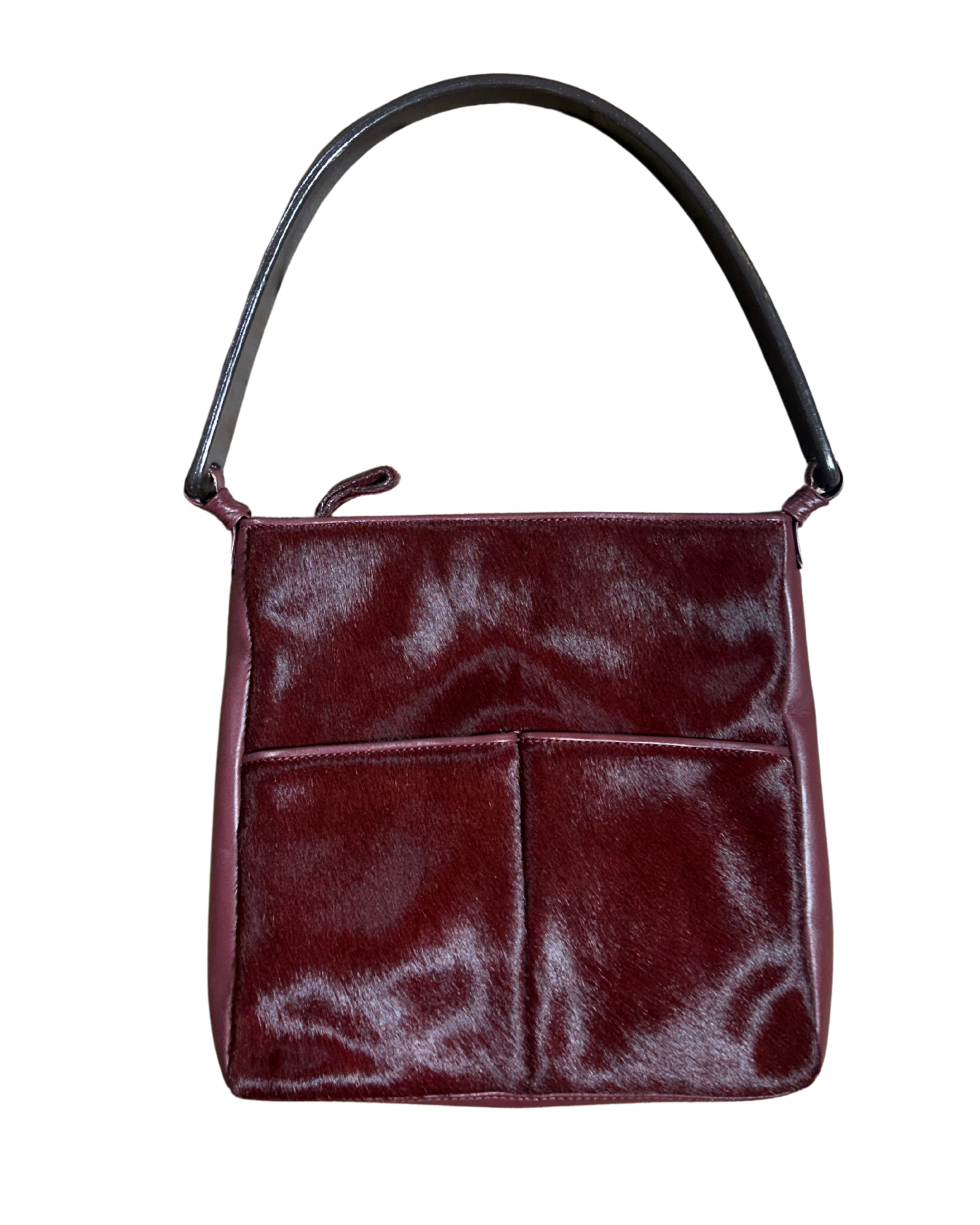Pony Hair Burgundy Handbag