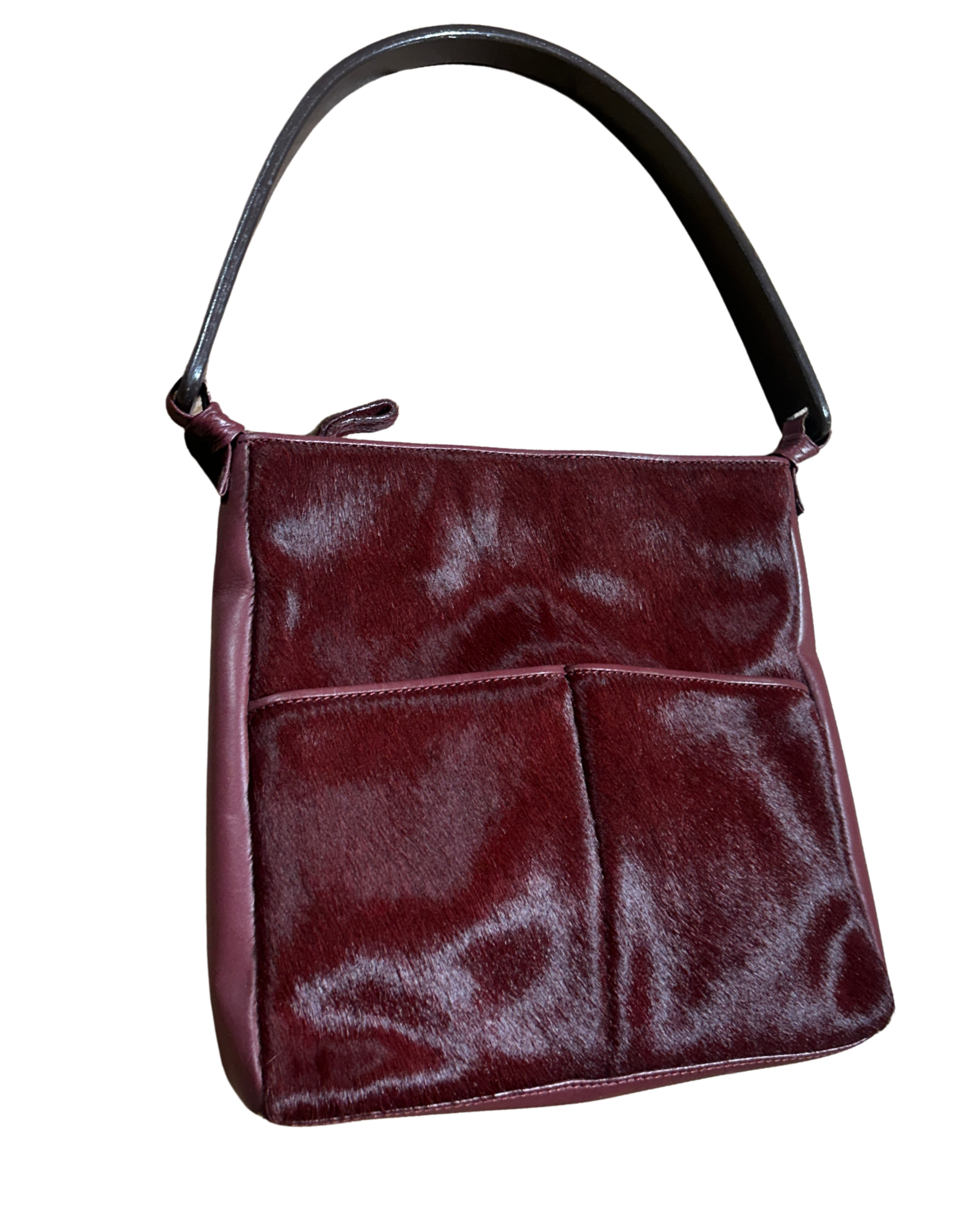 Pony Hair Burgundy Handbag