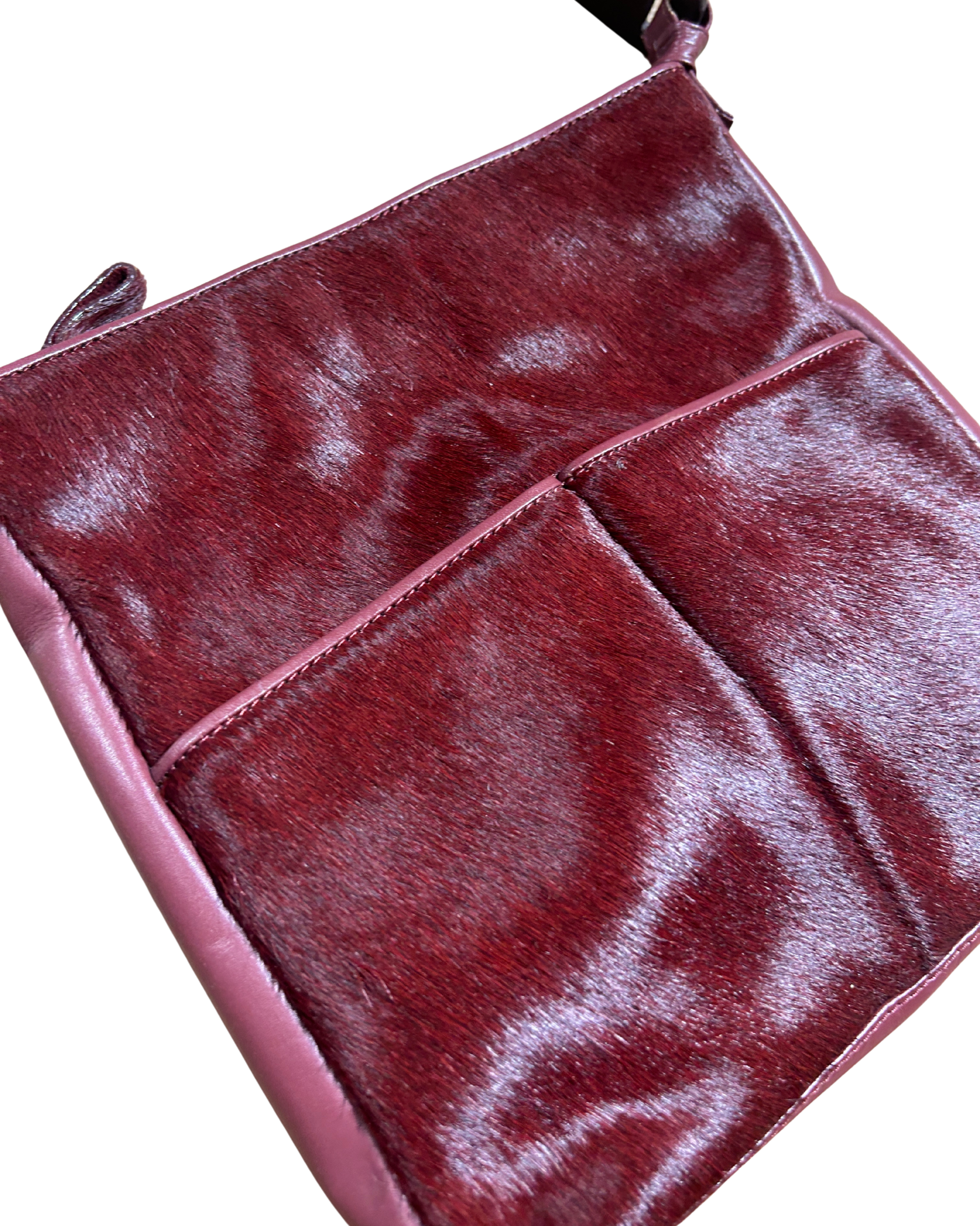 Pony Hair Burgundy Handbag