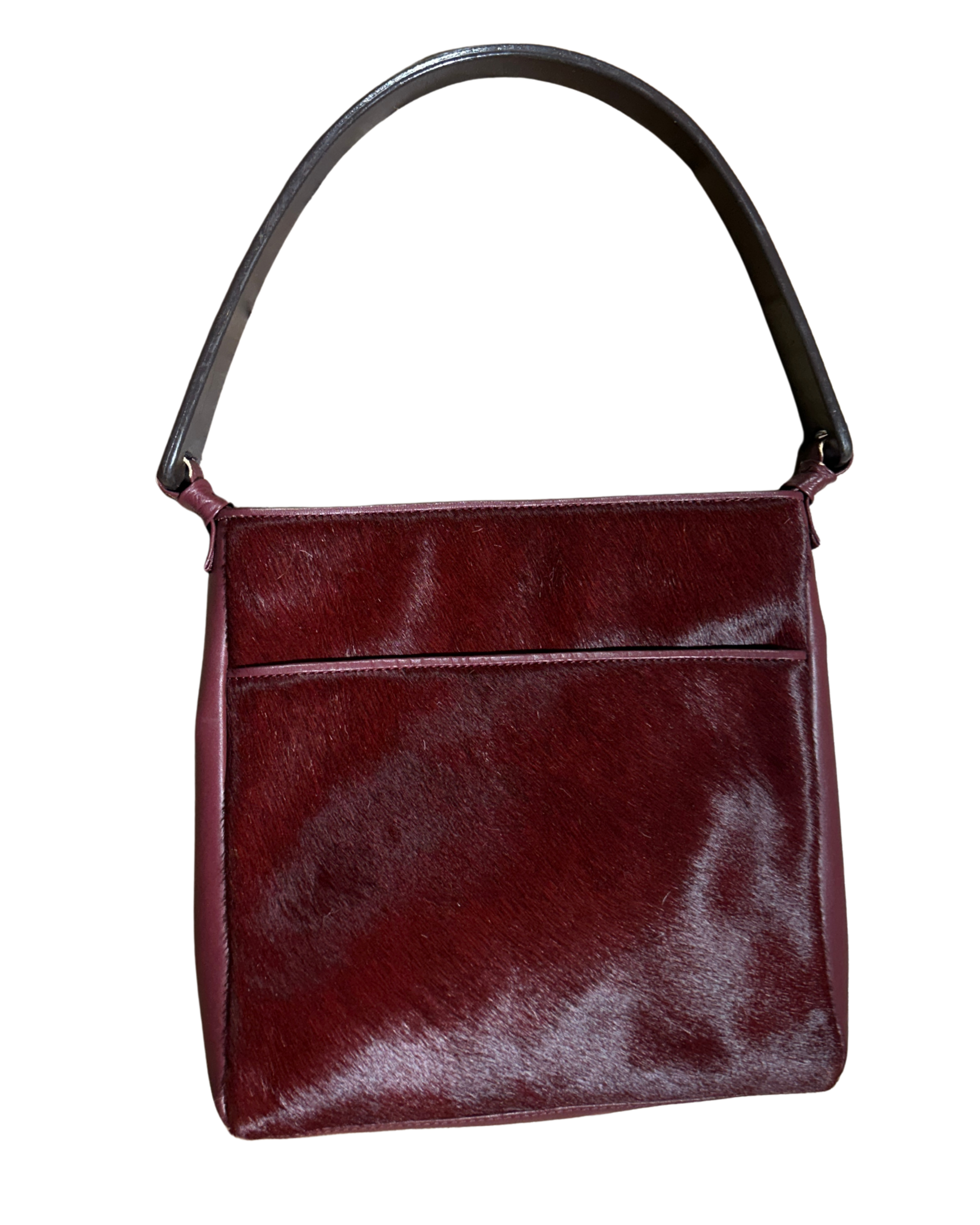 Pony Hair Burgundy Handbag