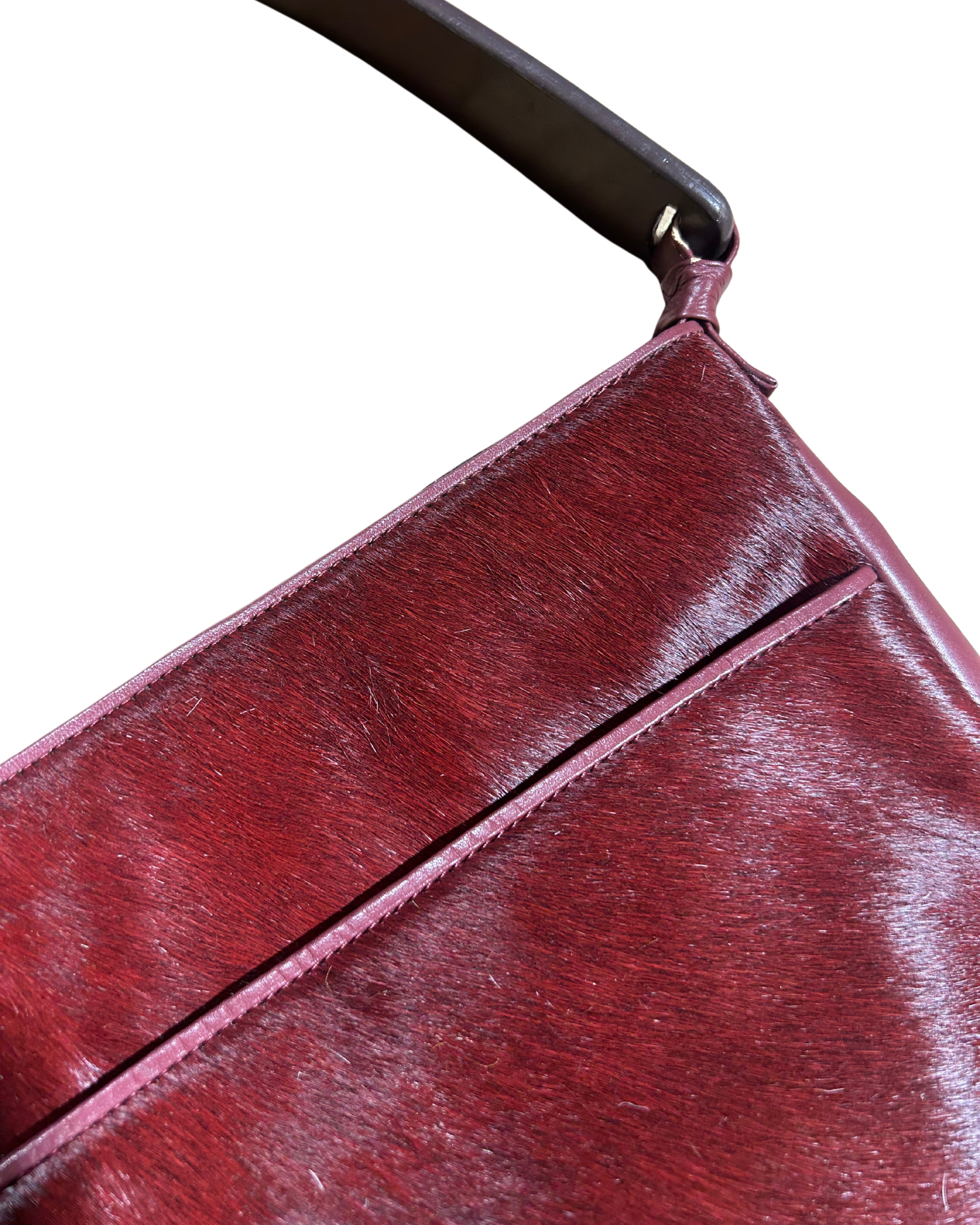 Pony Hair Burgundy Handbag