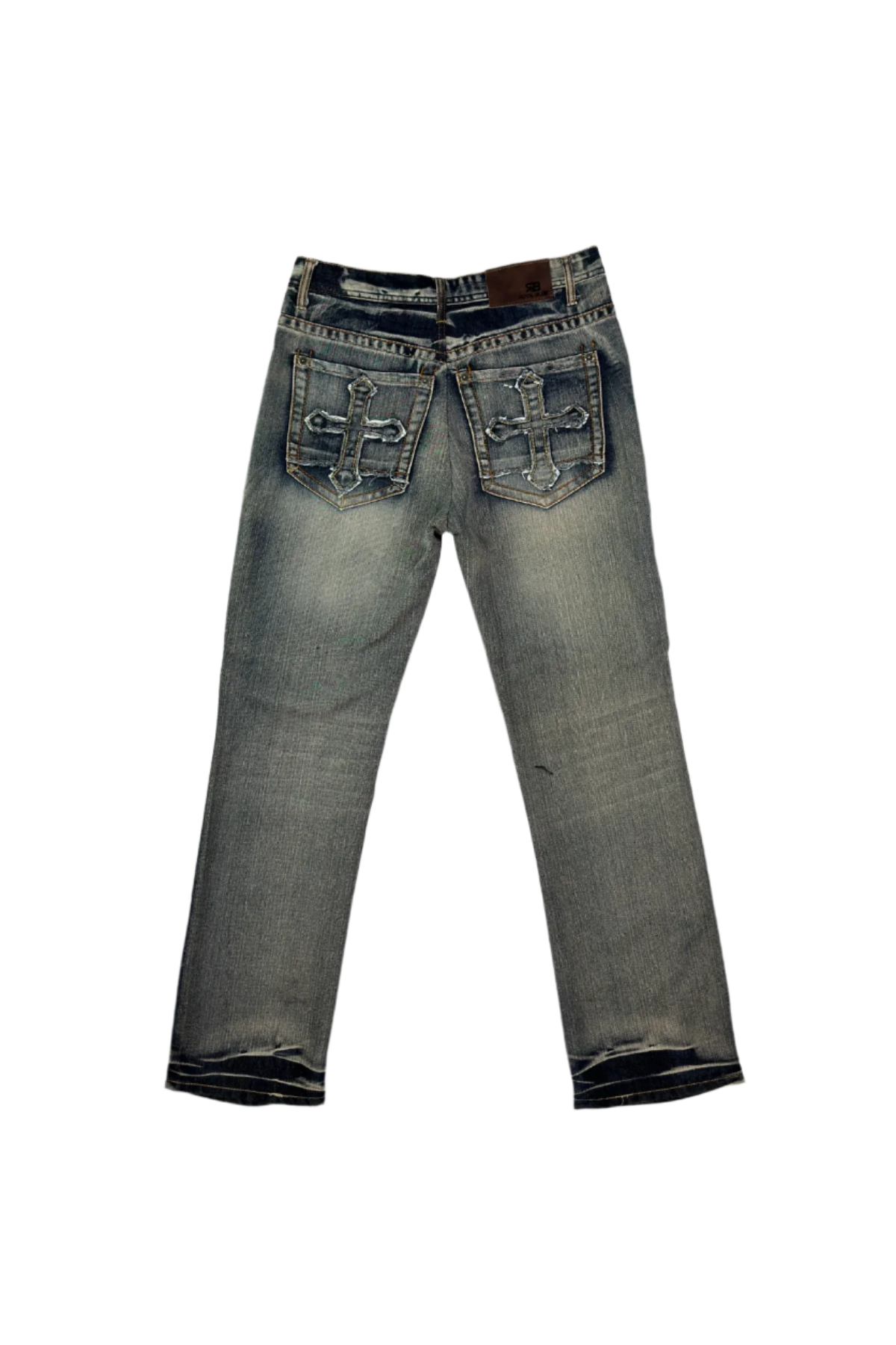 Royal Blue Straight Fit Cross Pocket Denim Pants
