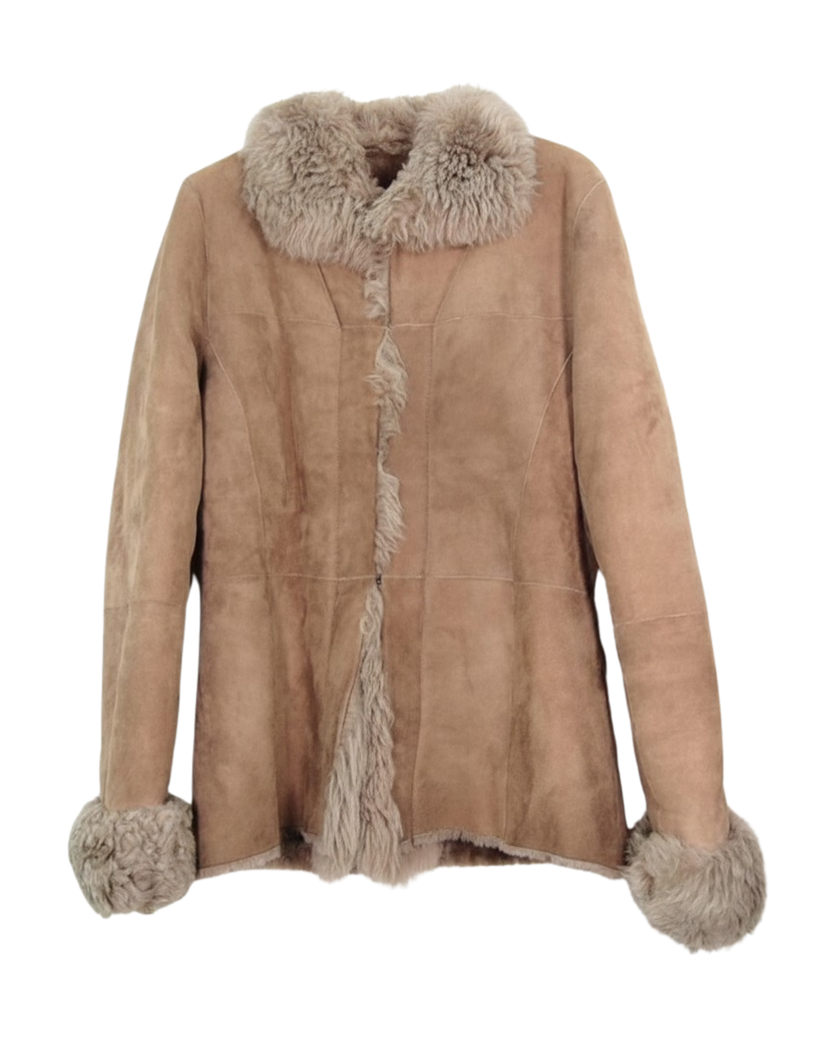 Shearling Cuff & Collar Sheepskin Coat