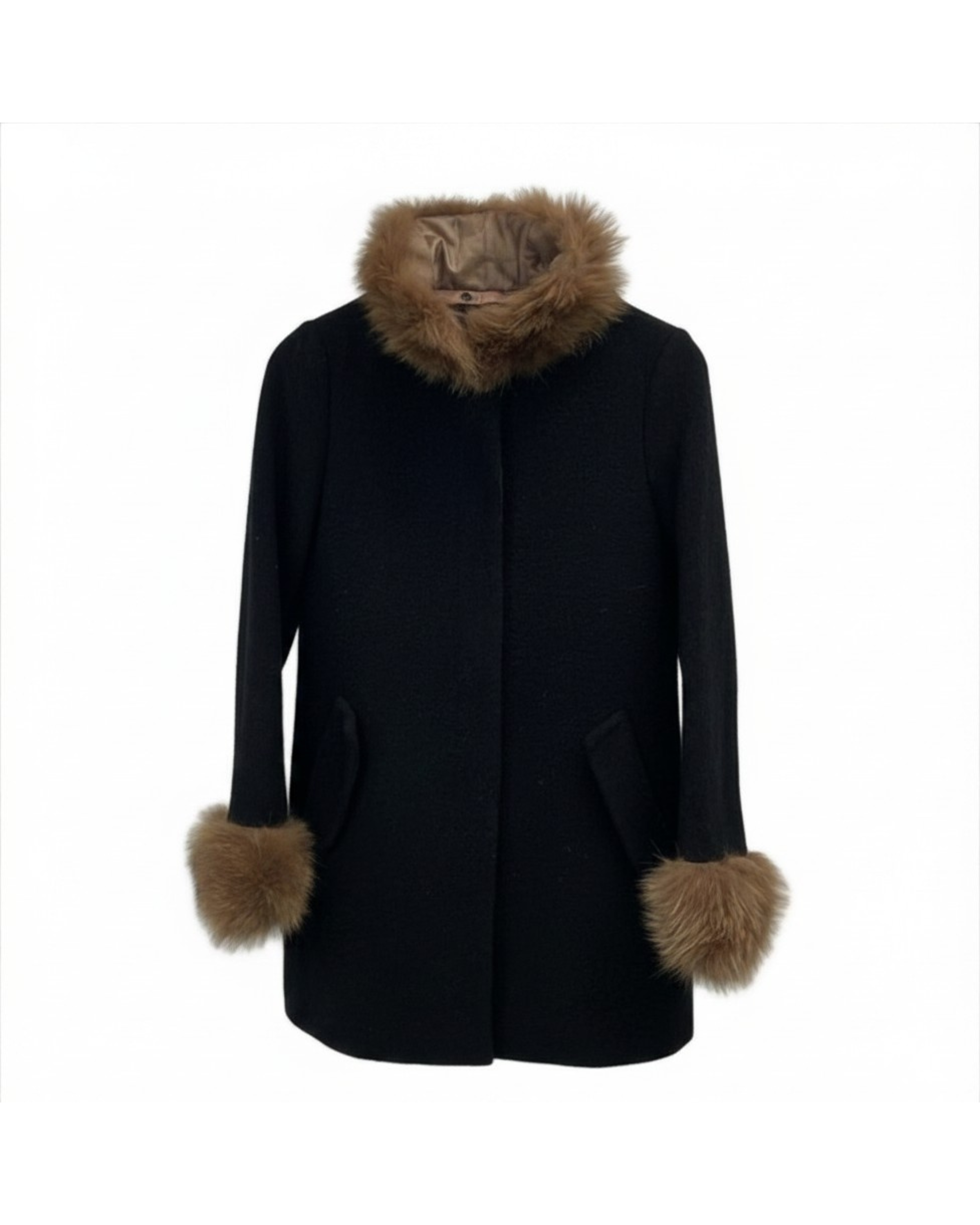 Banner Barrett Wool Coat with Fur Collar & Cuffs
