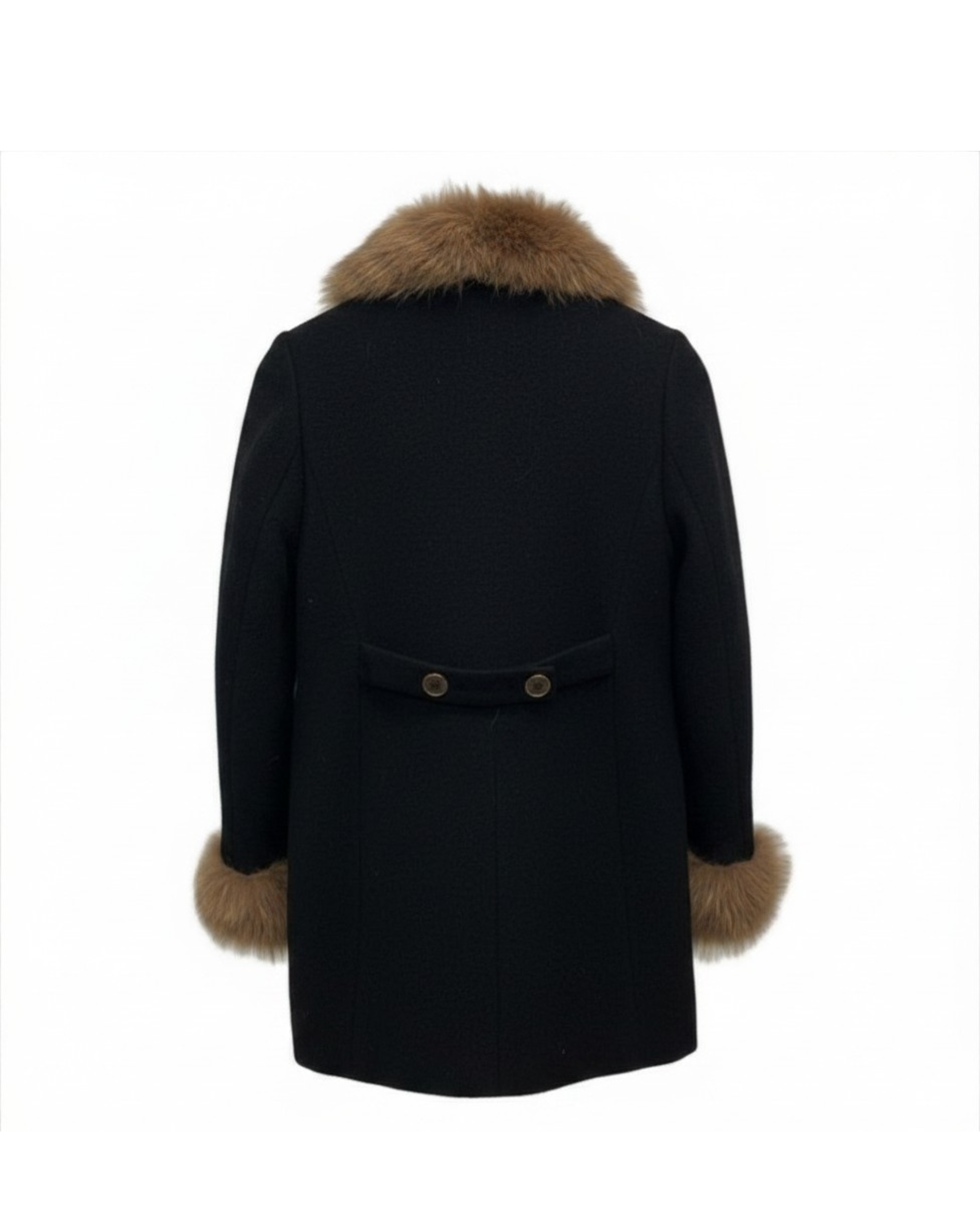 Banner Barrett Wool Coat with Fur Collar & Cuffs