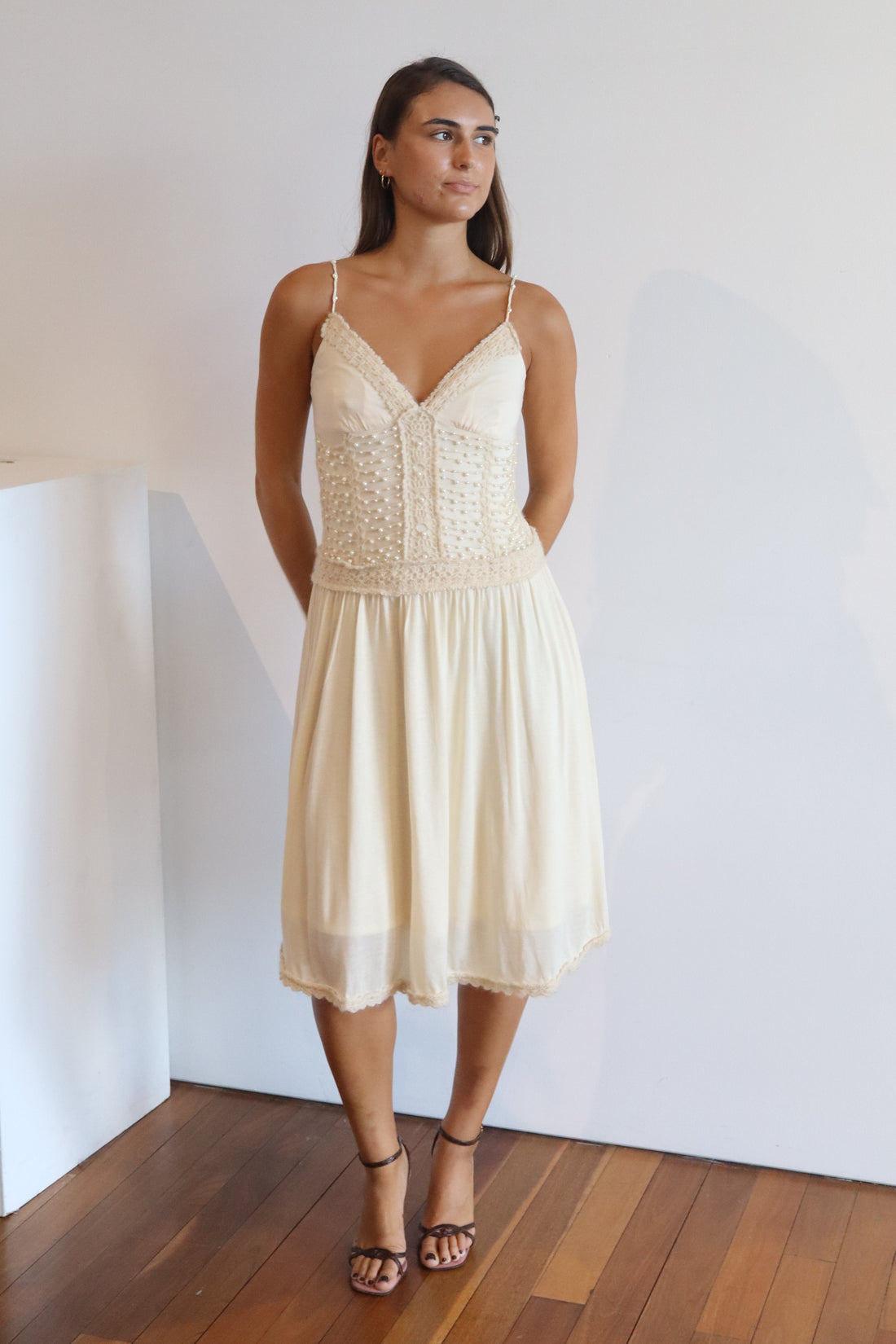 Pearl Beaded Cocktail Dress