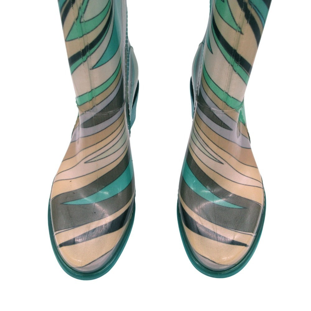 Emilio Pucci Print Wedge Rain Boots
