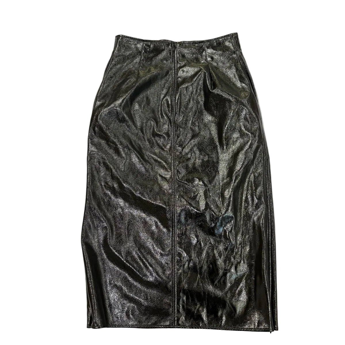 SHIRAHATA Patent Leather Look Skirt Suit Top and Bottom