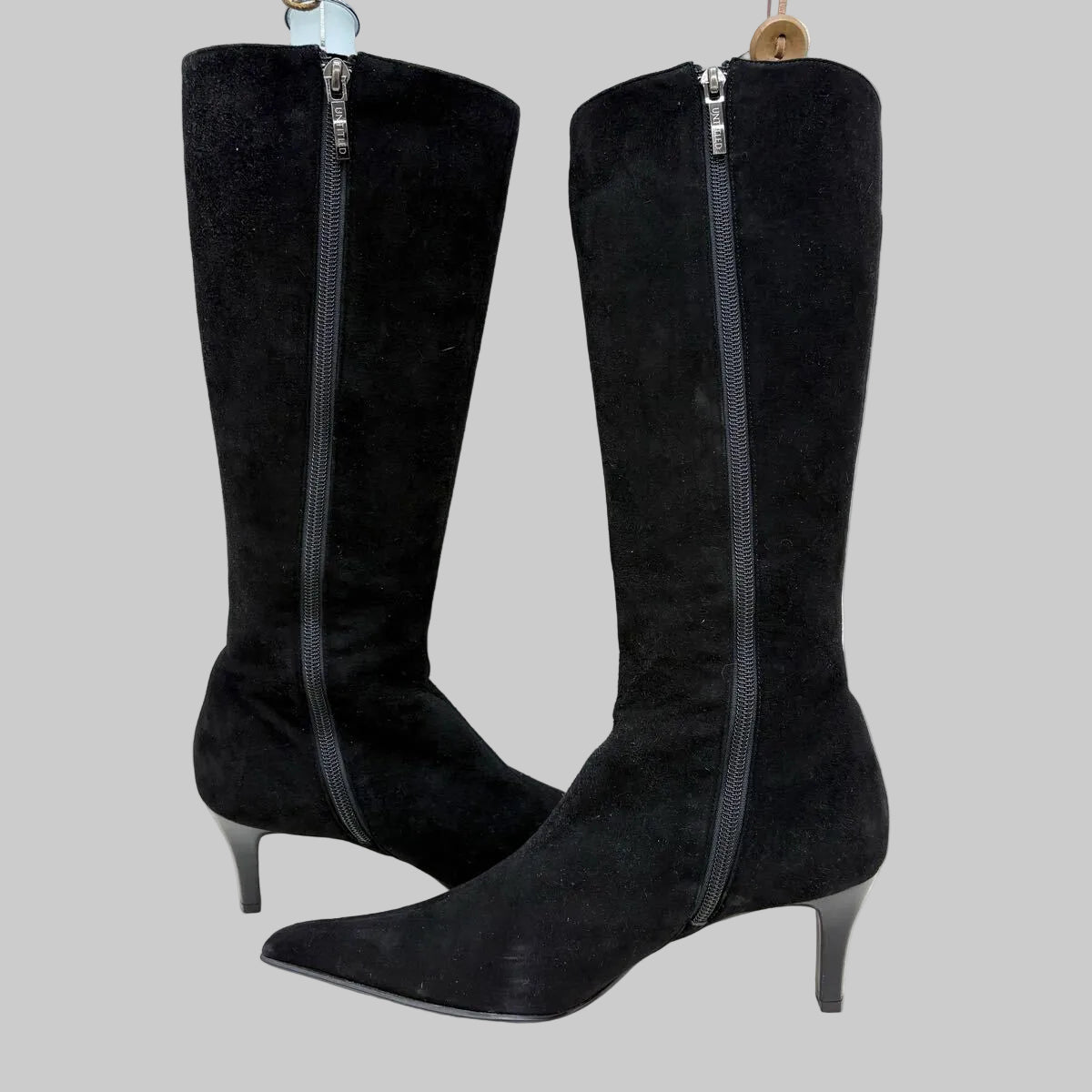 Black Lace-Up Long Boots