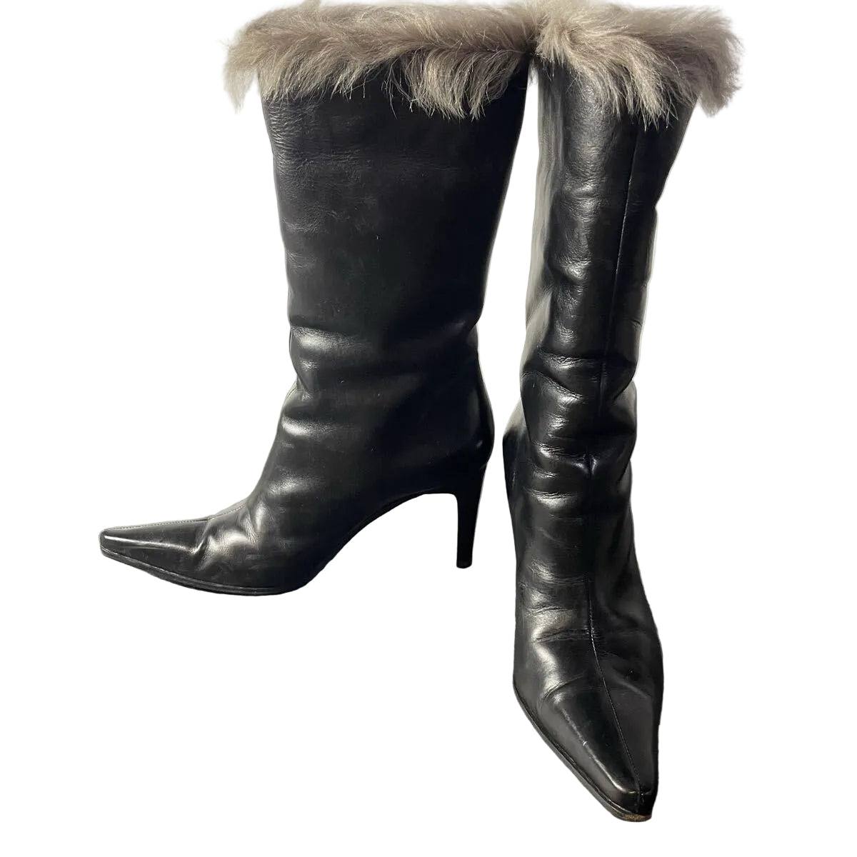 Fur Lined Leather Long Boots