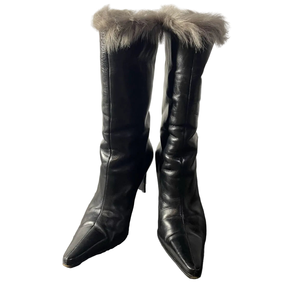 Fur Lined Leather Long Boots