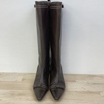 Dark Brown Ribbon Long Boots