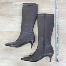 Dark Brown Ribbon Long Boots