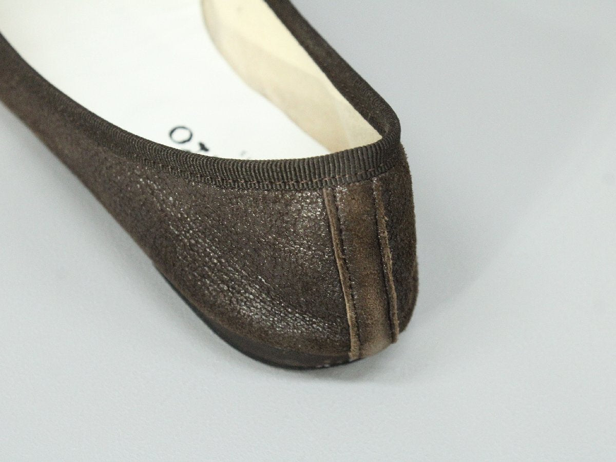 Repetto Dark Brown Ribbon Ballet Pumps