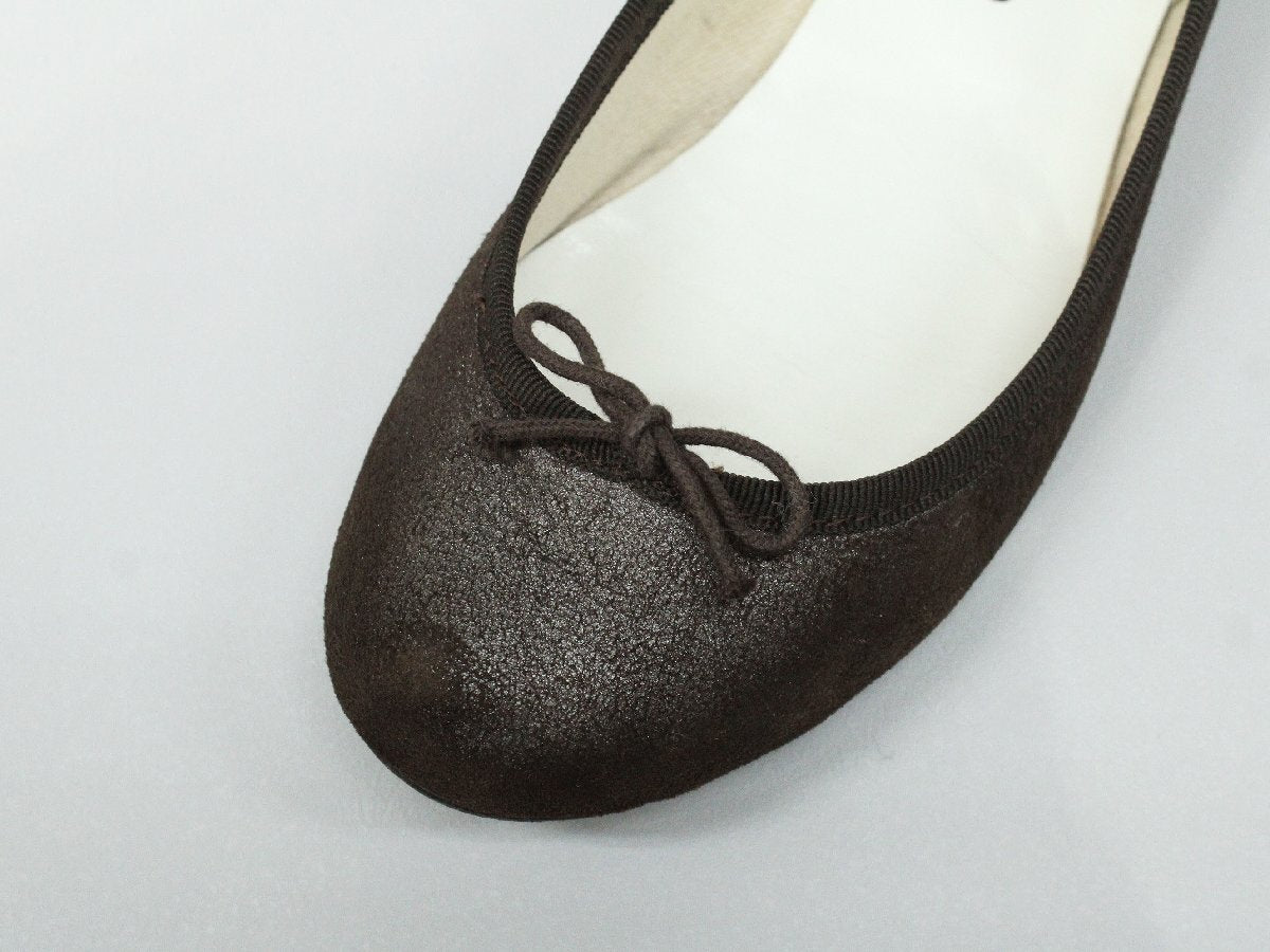 Repetto Dark Brown Ribbon Ballet Pumps