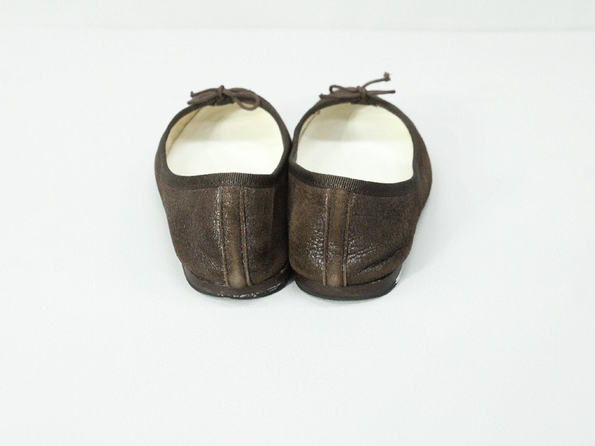 Repetto Dark Brown Ribbon Ballet Pumps
