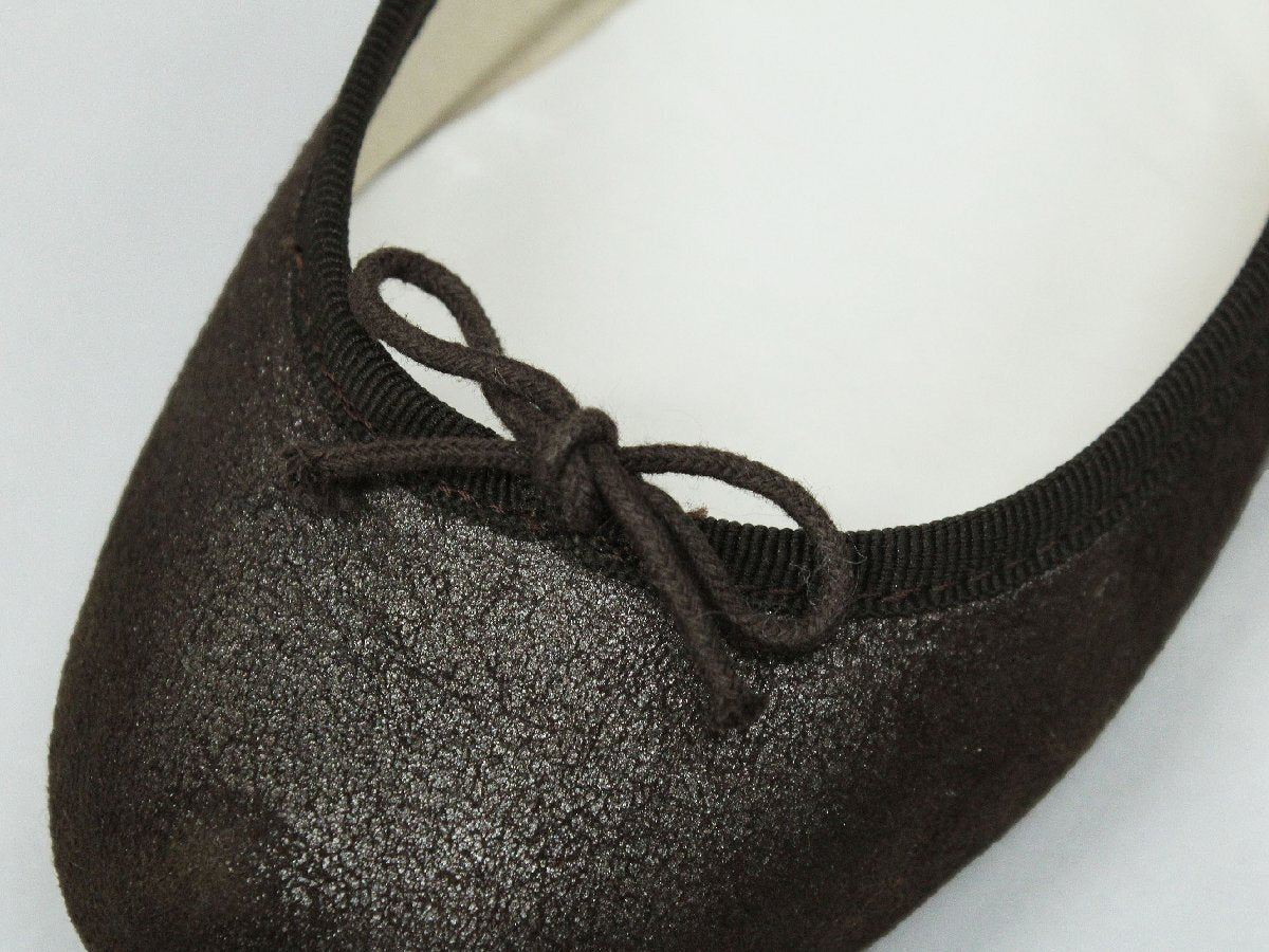 Repetto Dark Brown Ribbon Ballet Pumps