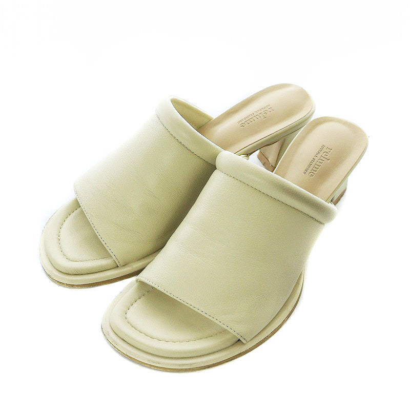 Beige Heel Mules