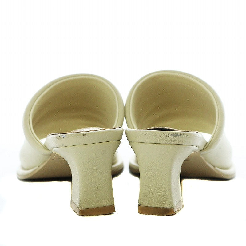 Beige Heel Mules