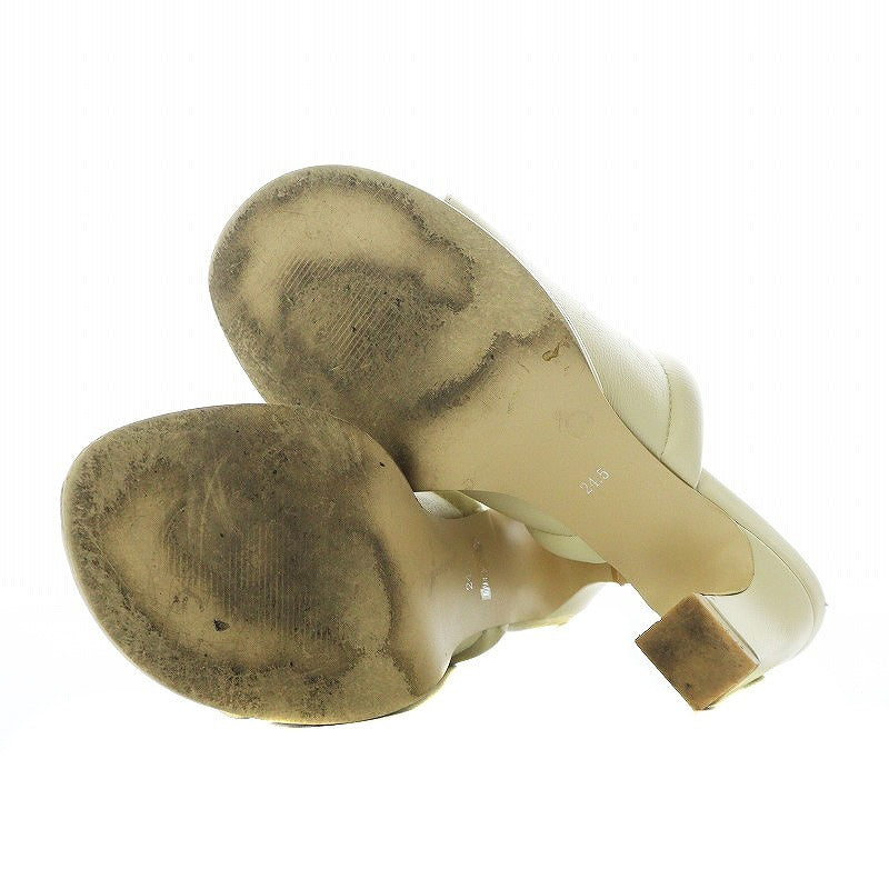 Beige Heel Mules