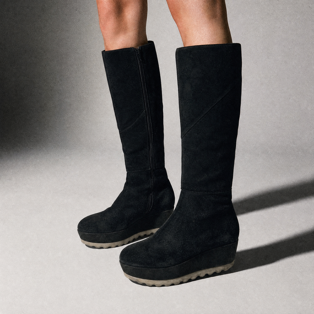 show product from knee down on model with product being focus of photo @Camper Long Boots