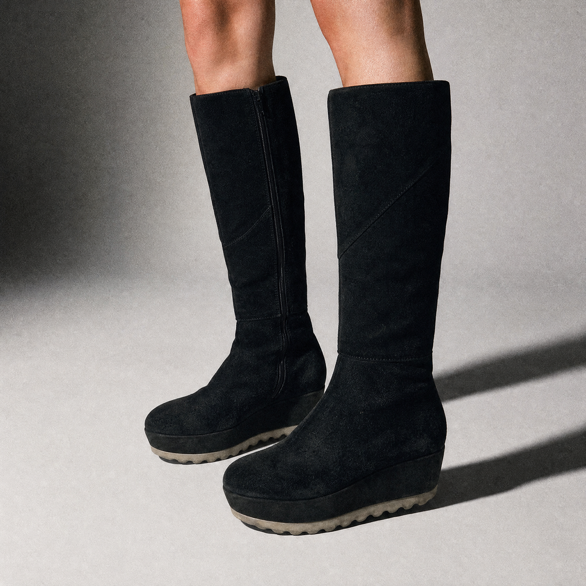 show product from knee down on model with product being focus of photo @Camper Long Boots