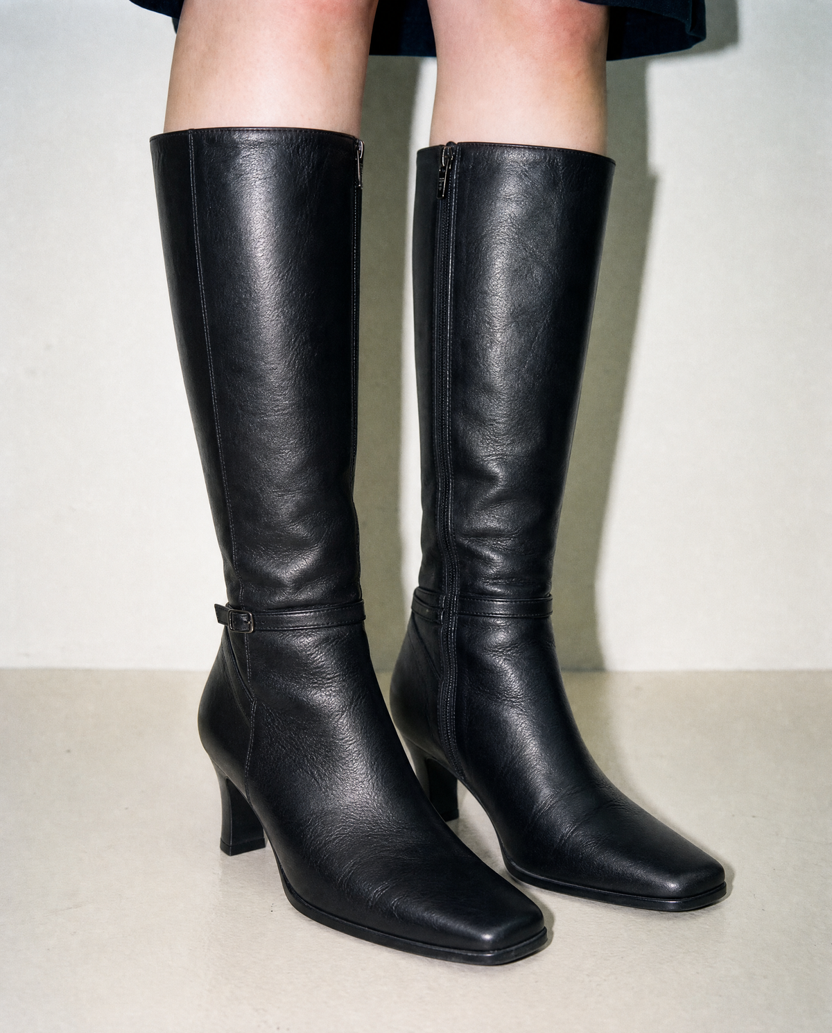 Marie Femme Black Leather Long Boots