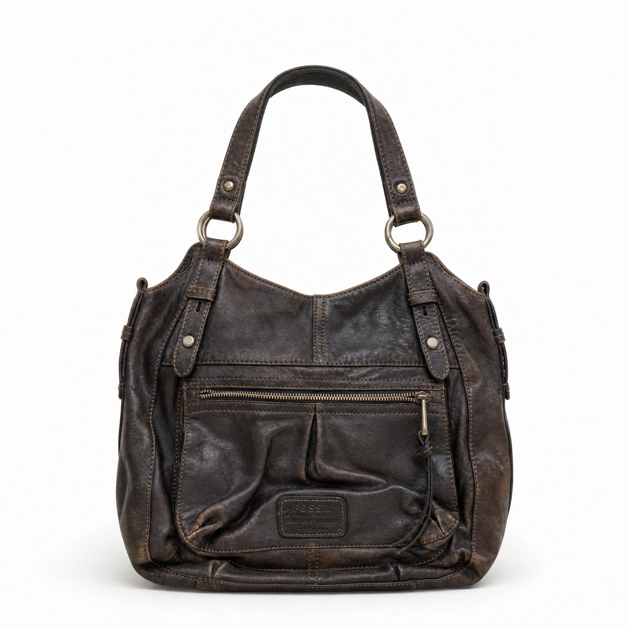 Fossil Dark Brown Leather Handbag